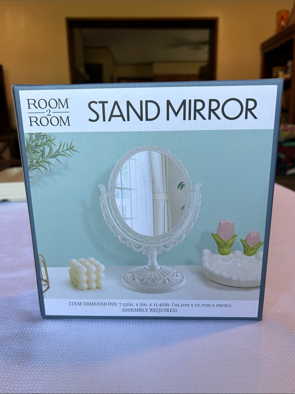 Room2Room White Ornate Stand Mirror